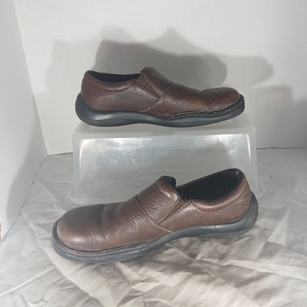 Born Leather Slip On Loafers 9 Brown Handcrafted Pebbled B2225 H9 Gorpcore - Picture 2 of 10
